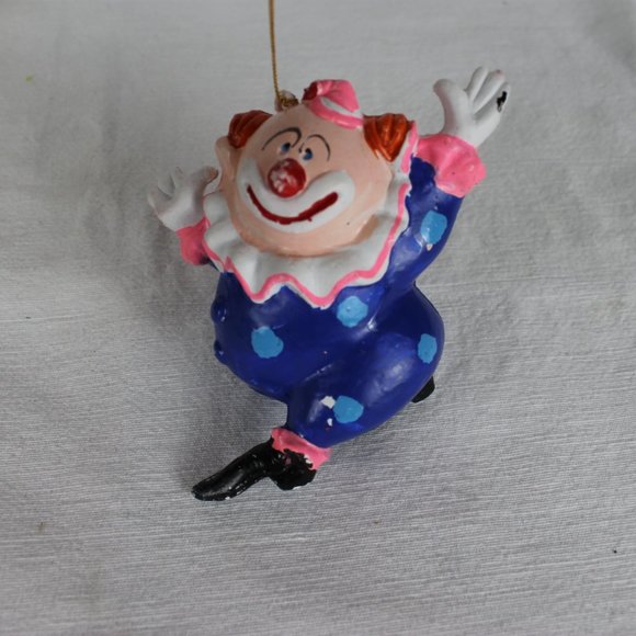 Plastic Blow Mold Ornament Lot Of 4 MCM Christmas Dancing Clowns Vintage Holiday - Picture 10 of 12